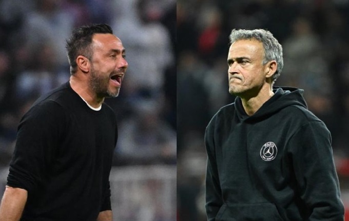 De Zerbi và Luis Enrique sẽ có màn đấu trí quyết liệt tại trận derby nước Pháp