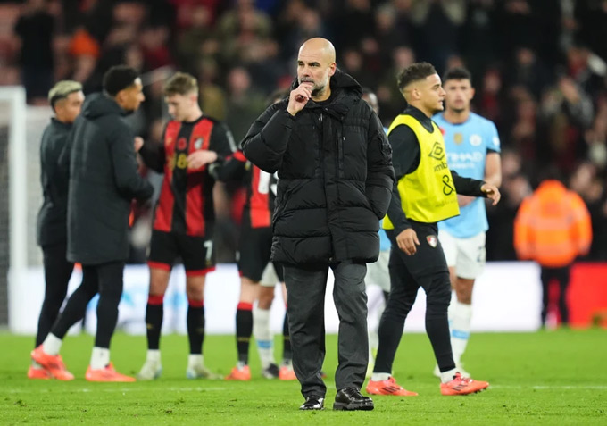 Pep cùng Man City vừa có thất bại cay đắng trước Bournemouth