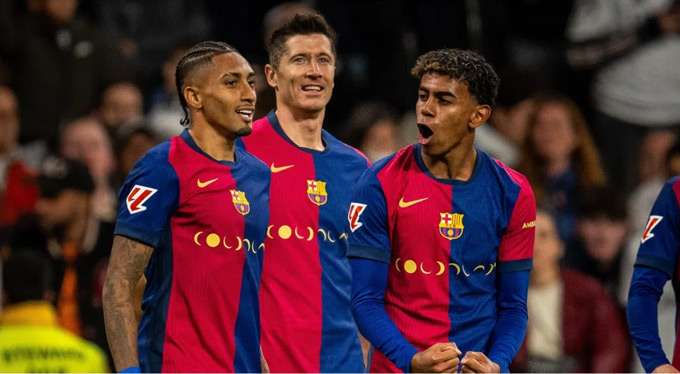 Bộ ba tấn công của Barca có ngày thi đấu chói sáng khi đều có tên trên bảng tỷ số