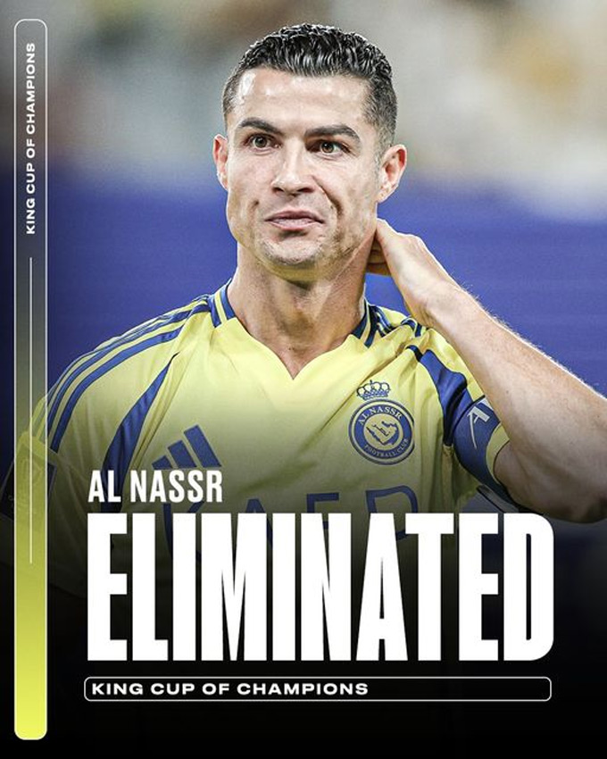 Ronaldo chính thức cùng Al Nassr bị loại khỏi King Cup