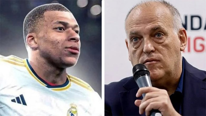 Chủ tịch Tebas của La Liga chẳng có gì lo lắng cho phong độ của Mbappe