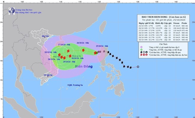 TIN BÃO TRÊN BIỂN ĐÔNG (Cơn bão số 6) - Ảnh 1.