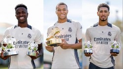 Vinicius, Mbappe và Bellingham tươi rói nhận giải của UEFA