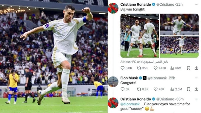 Màn tương tác giữa Ronaldo và Elon Musk