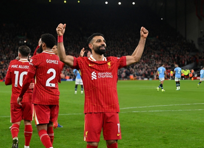 Salah tiếp tục tỏa sáng ở trận thắng Man City với 1 bàn và 1 kiến tạo