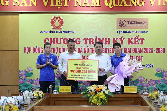 Tập đoàn T&T Group tiếp tục tài trợ cho bóng đá nữ Thái Nguyên - Ảnh 1.